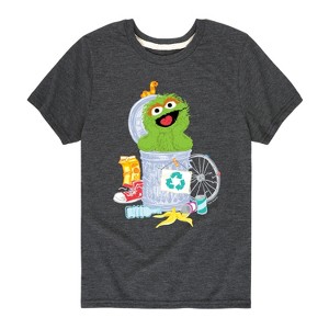 Boys' - Sesame Street - Oscar Can Graphic Short Sleeve Graphic T-Shirt - 1 of 4