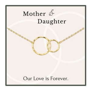 HOPE LOVE SHINE Mother Daughter Necklace 2 interlocking circles Gold – Meaningful Gift for Mom, Jewelry for Mom and Daughter - 1 of 1