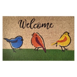 First Concept Door Mat, 30 in. L X 18 in. W Welcome Birds Coir, Multicolored - 1 of 1