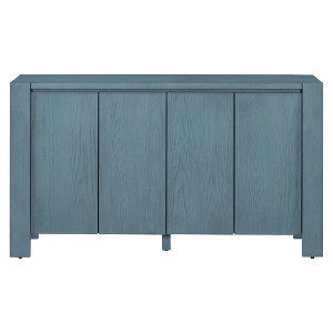 Hostack 4-Door Farmhouse Sideboard Buffet Cabinet with Adjustable Shelves for Dining Room and Kitchen Storage, Navy Blue - 1 of 4