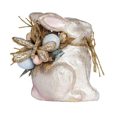 Transpac Large Styrofoam Glitter Easter Bunny w/Egg Home Decorations Easter