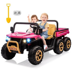 2 Seater Ride On Car for Kids w/Parent Remote Control, 24v Ride On Dump Truck with Shovel, Music Player, Kids Utv Ride On Truck - 1 of 4