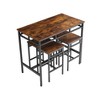 NicBex Set of 5 Kitchen Table Chairs Set Rectangular Dining Table Set for 4 with High Stools for Living Room, Kitchen, Restaurant, Rustic Brown - 4 of 4