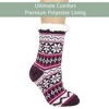 Elanze Designs Purple Nordic Snow Womens Cozy High Pile Fleece Plush Non Skid Indoor Slipper Socks - 2 of 4