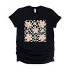 Simply Sage Market Wavy Checkered Flowers Short Sleeve Tee - XS - Black - 2 of 4