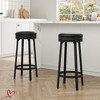 30'' Set of 2/4 Swivel Bar Stools Set with Footrest Counter Height Bar Stools with PU Leather Upholstered - 3 of 4