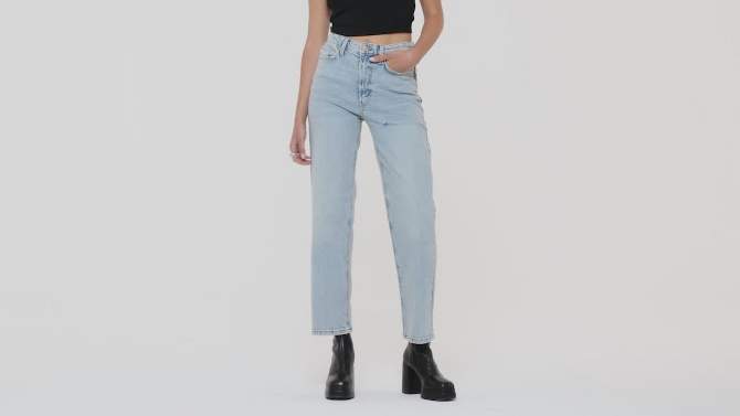 Women's High-Rise 90's Relaxed Slashed Straight Jeans - Wild Fable™ Light Wash, 2 of 13, play video