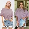 EXLURA Womens Summer Oversized T Shirts Casual Short Sleeve Loose Maternity Tops Crewneck Tunic Plus Gym Workout Top - 3 of 4