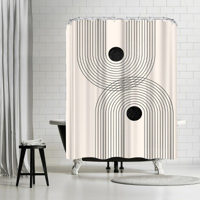 Americanflat Black Geometrical Line Art 2 by Tetyana Karankovska Shower Curtains