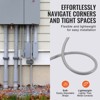 VEVOR 1-Inch Flexible Electrical Conduit, 100 ft, PVC Liquid-Tight Conduit Non-Metallic with 5 Straight and 5 90-Degree Conduit Connector, Grey - 3 of 4