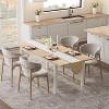 Dining Table Set for 4-6 with Benches, 63" Large Extendable Dining Room Table, Wooden Kitchen Table Set with Metal Frame MDF Board Natural Wood - 4 of 4