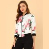 INSPIRE CHIC Women's Stand Collar Floral Prints Zip Up Lightweight Short Jacket - 4 of 4