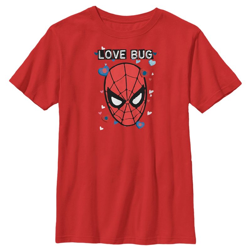 Boy's Marvel Spider-Man Candy Heart Love Bug T-Shirt, 1 of 5