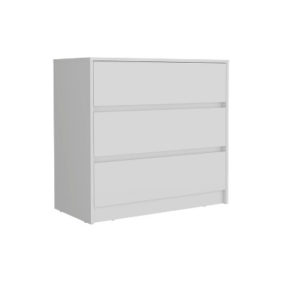 NicBex 3 Drawers Dresser for Bedroom,Simple Style Wooden Dresser with Free Handle,Dressers for Kids Room,Living Room,Entry and Hallway,White