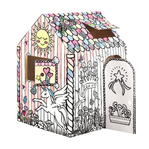 Cardboard playhouse to store colour