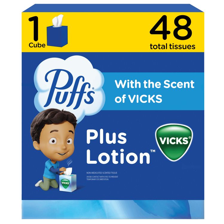 Puffs Plus Lotion with Scent of VICKS Facial Tissue, 1 of 15