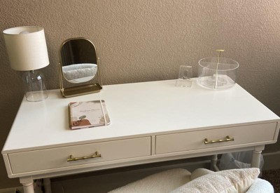 Oslari Wood Writing Desk With Drawers White Threshold Gold tone Hardware Home Office Furniture Target