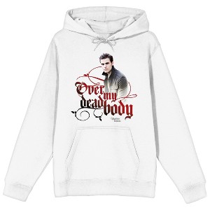 Vampire Diaries TV Series Stefan Salvatore Over My Dead Body Men's White Hoodie - 1 of 1