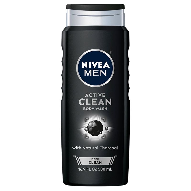 Nivea Men Deep Active Clean Charcoal Body Wash with Natural Charcoal - 16.9 fl oz, 1 of 8