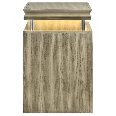 Giselle Beige 3-Drawer Nightstand with LED Light