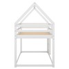 Sapphtopaz Space-Saving Bunk Bed with Slide and Ladder, Simple House Bed Frame with Guardrails for Bedroom, Kids Room - 2 of 4