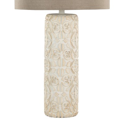 Charlotte 30" White and Beige Polyresin Table Lamps Set