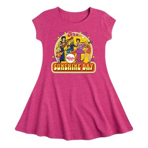 Girls' - The Brady Bunch - The Brady Kids Fit & Flair Cap Sleeve Dress - 1 of 2