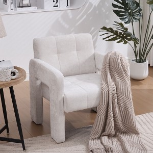 Okak Minimalist Casual Chenille Single Accent Chair with Armrests & Comfortable Pad,Upholstered Armchair for Living Room,Bedroom,Office - 1 of 4