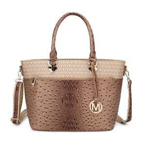 MKF Collection Grace Signature and Croc Embossed Tote Bag by Mia K - 1 of 4