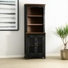 HomeRoots 72" Brown and Black Distressed Wood Dining Hutch With Two Doors - 2 of 4
