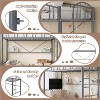 Twin Size Loft Bed, Heavy Duty Metal Loft Bed Frame with Arched Guardrail and Safety Ladder, Space-Saving, No Box Spring Needed, Matte Gray - 4 of 4