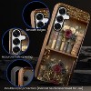BONGEEK Case Compatible with Samsung Galaxy S25,Scratch Resistant Hybrid 2-Layer Hard Shell Bright Phone Case,Books Flower Vintage Dark - 3 of 4