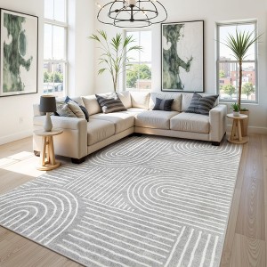 Lahome Abstract Washable Rugs Non Slip Soft Living Room Rugs Ultra-Thin Rainbow Bedroom Rug Non Skid Rug Backing Accent Carpet for Room Office - 1 of 4