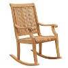 Cambridge Casual Mosko Teak Wood Outdoor Porch Rocking Chair: Weather-Resistant, 250lb Capacity, No Cushion - 4 of 4