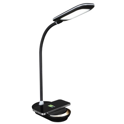 OttLite Shine LED Desk Lamp 8.1-in Black Touch Desk Lamp with Plastic Shade  in the Desk Lamps department at