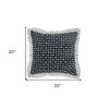 HomeRoots 20" X 20" Black Blue And White Polyester And Cotton Blend Geometric Zippered Pillow - 3 of 4