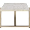 43.5" Champagne Coffee Table with Faux Marble Top and Geometric Metal Base for Living Room - 4 of 4