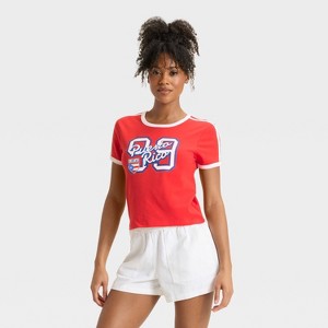 Women's Puerto Rico Short Sleeve Graphic Baby T-Shirt - Red - 1 of 3