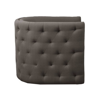 Grayson Barrel Swivel Accent Chair in Gray Leather