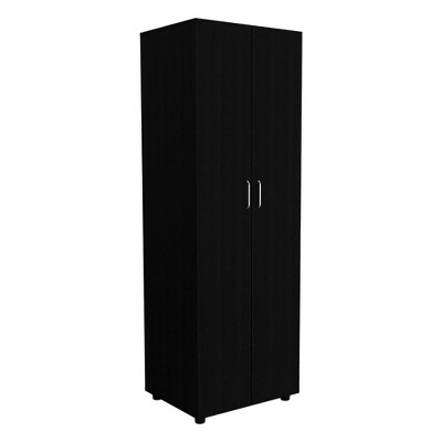 NicBex Armoire Wardrobe Closet Storage Cabinet with Doors & Open Shelves & Drawer for Bedroom, Black