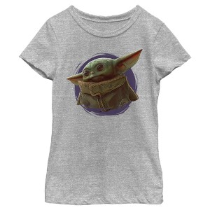 Girl's Star Wars The Mandalorian The Child Circle Halo T-Shirt - 1 of 4