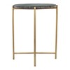 HomeRoots 22" Gray and Gold Marble and Iron Round End Table - 4 of 4