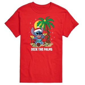 Men's - Lilo and Stitch - Deck the Palms Christmas Short Sleeve Graphic T-Shirt - 1 of 4