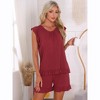 INSPIRE CHIC Women's Cute Ruffle Trim Cap Sleeve Tops and Shorts 2 Piece Pajama Sets - 3 of 4
