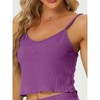 cheibear Women's Spaghetti Straps Cami Tops with Shorts Lounge Sleepwear Pajama Set - 4 of 4