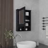 Vynxaria 29" High Medicine Cabinet with Mirror Door, Featuring Three Concealed Shelves and Two Open Shelves for Bathroom, Kitchen, or Mudroom - 2 of 4