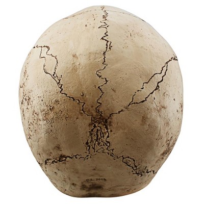 Giant Beige Resin Halloween Skeleton Skull Sculpture