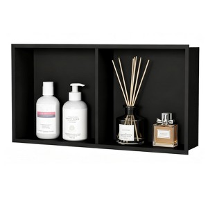 Stainless Steel Shower Niche, 24"X12" Recessed Wall Niche, Matte Black No Tile Needed Shower for Bathroom Storage - 1 of 4