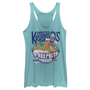 Women's The Simpsons Frosted Krusty O's Racerback Tank Top - 1 of 4