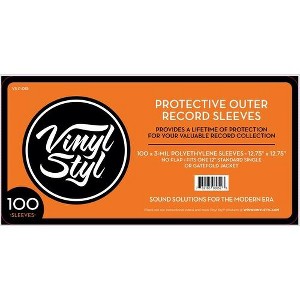 Vinyl Styl® 12Inch Vinyl Record Outer Sleeve Polyethylene - 100 Count (Clear) - 1 of 4